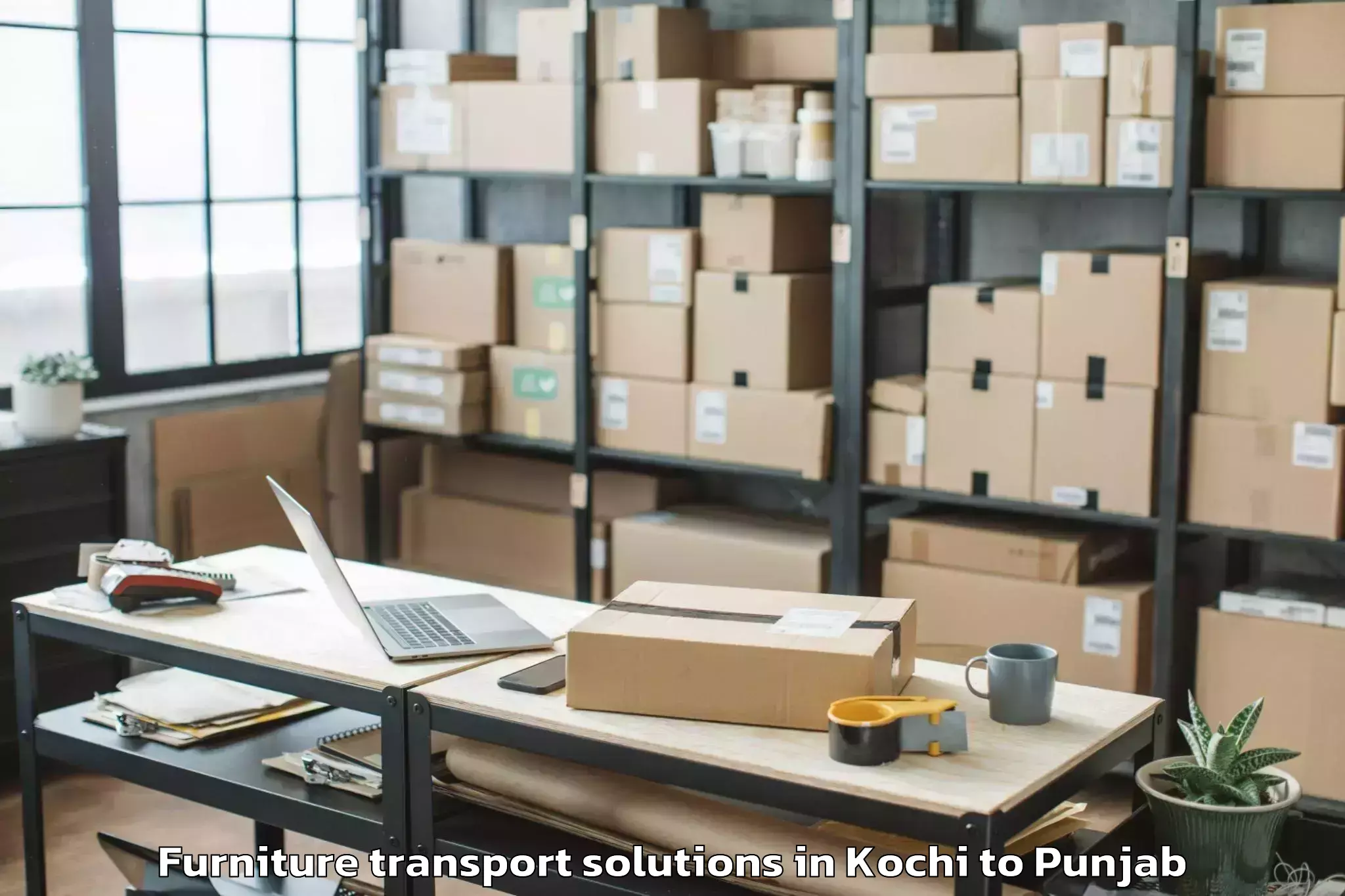 Kochi to Vr Mall Punjab Furniture Transport Solutions